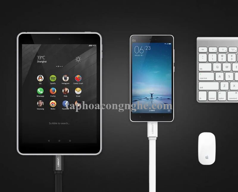 Ugreen 30622 0.5M màu Trắng Cáp USB TypeC sang USB 3.0 cáp tròn US172 30030622